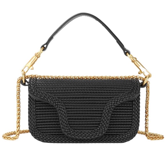 Tiffany & Fred Paris Handbags - Tiffany & Fred Paris Black Braided Leather Crossbody Bag